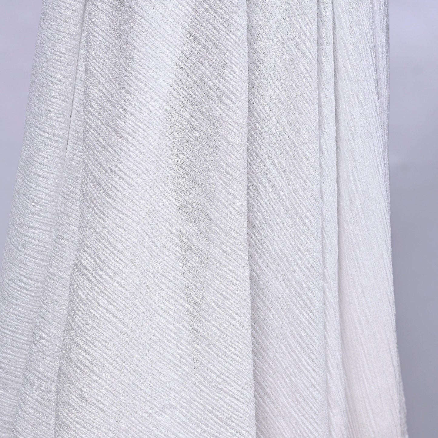 Hijabistic showcasing White (Ivory) Tallin Kashmir hijab Front View, Shop hijabs online