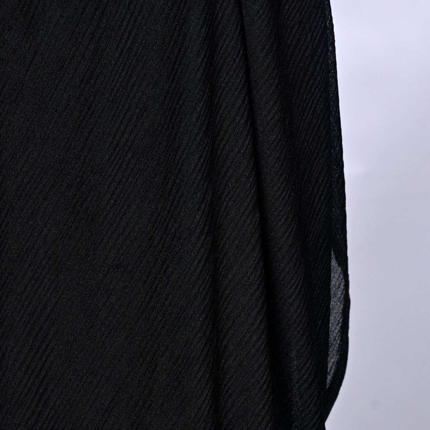 Hijabistic showcasing Black (Jet) Tallin Kashmir hijab Side View, Shop hijabs online