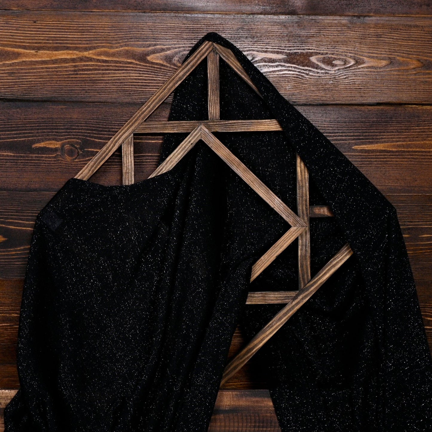 Full drape of Hijabistic’s Klara Shawl in Woodsmoke Black - ideal for any formal or casual occasion.