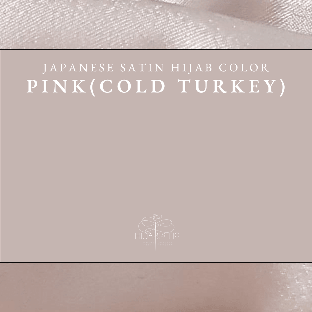 Illustration of Hijabistic’s Japanese Satin Hijab in Cold Turkey Pink, displaying the actual color