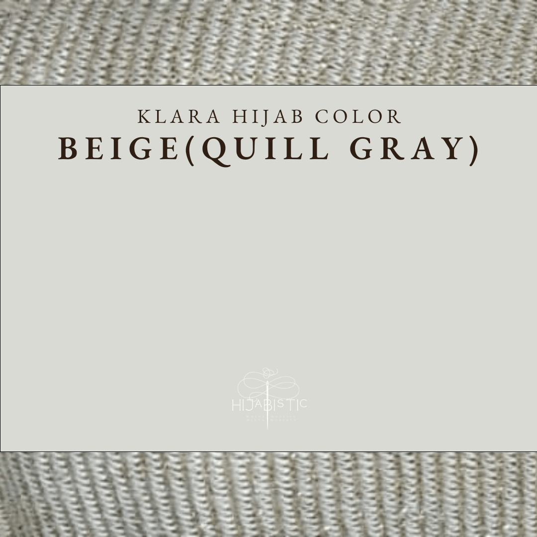 Illustration of Hijabistic’s Klara Shawl in Beige (Quill Gray), displaying the actual color