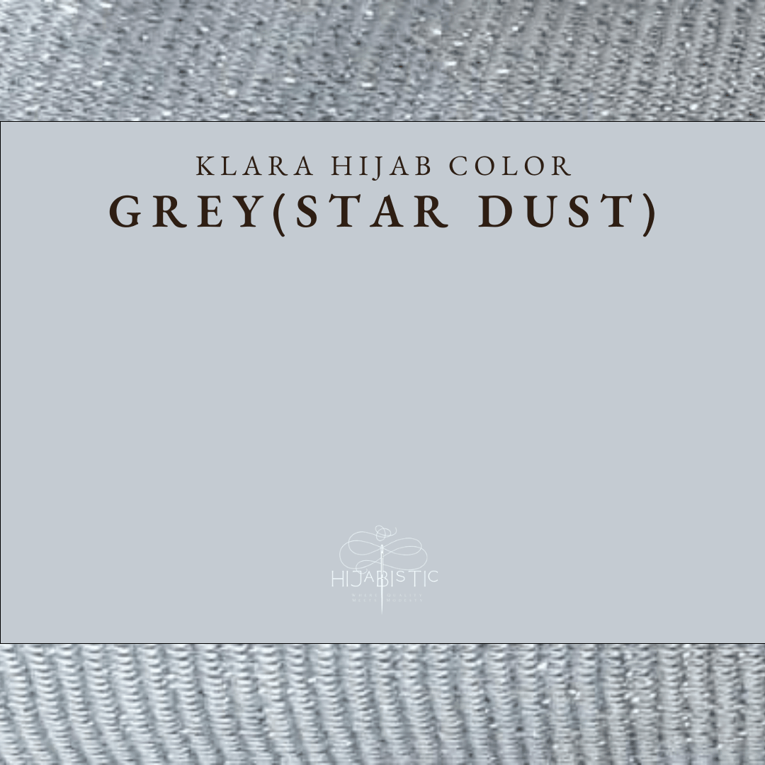 Illustration of Hijabistic’s Klara Shawl in Star Dust Grey, displaying the actual color