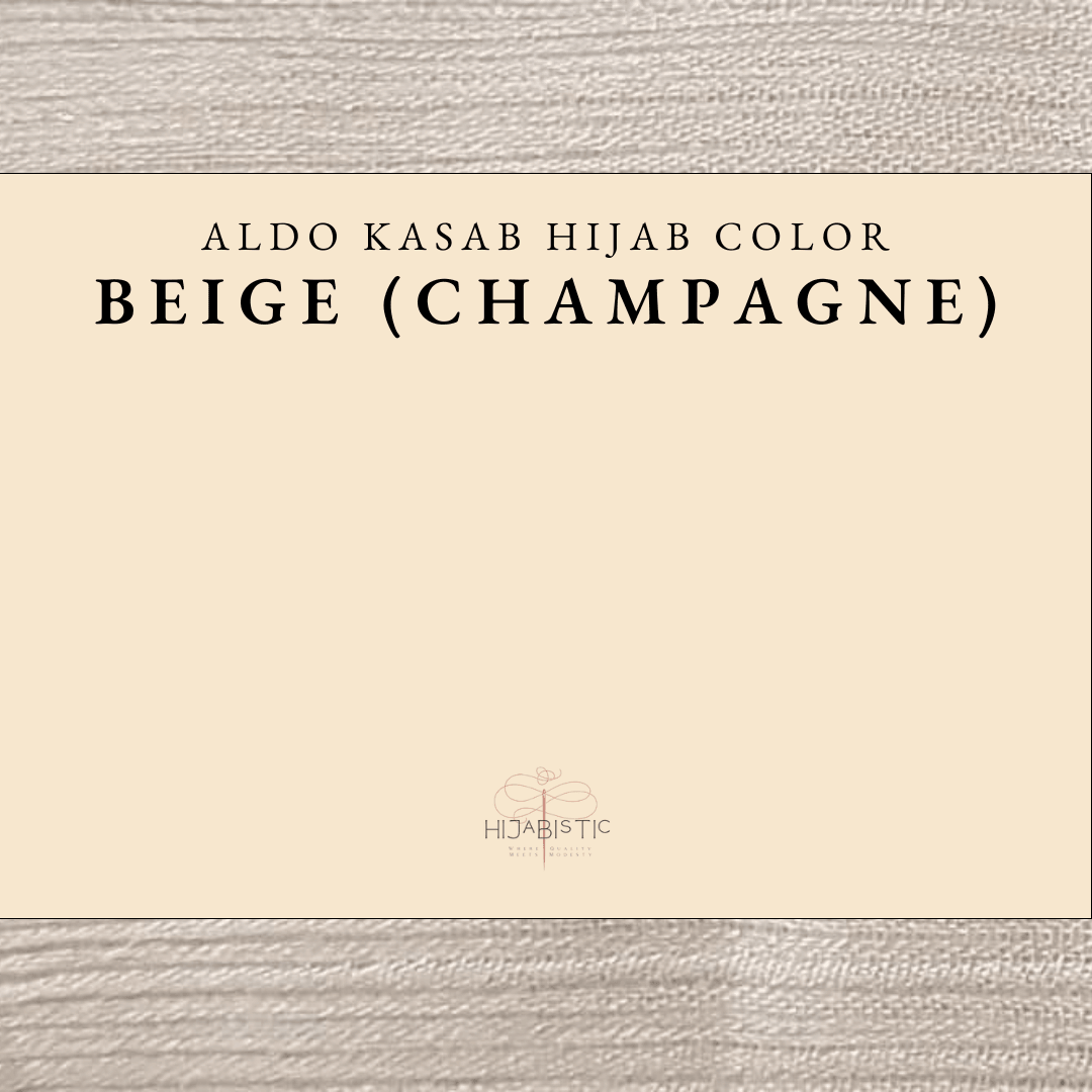 Aldo Kasab Hijab in Beige (Champagne), made with soft chiffon fabric and a striped design for lightweight, breathable styling