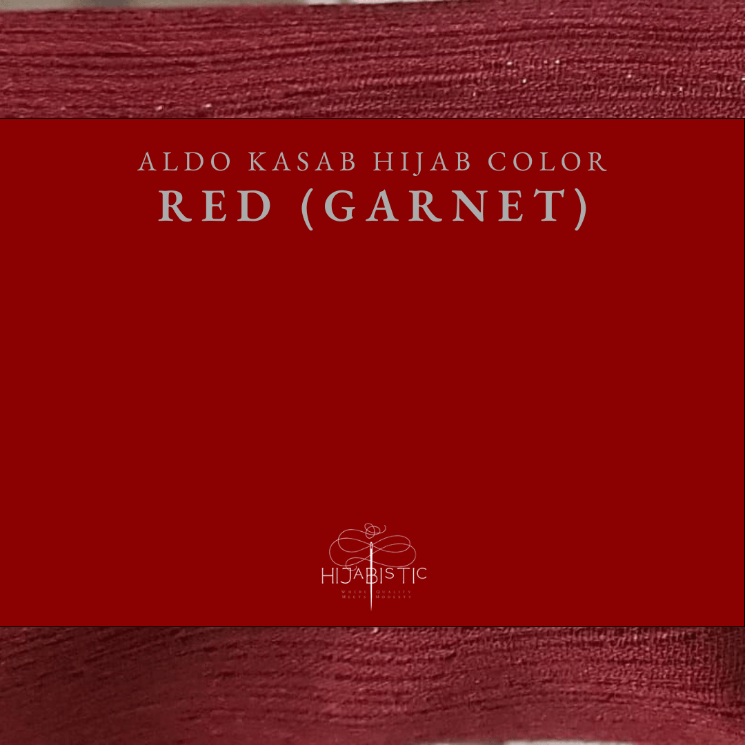Aldo Kasab Hijab in Red (Garnet), featuring soft chiffon fabric with a striped design for vibrant, and breathable styling.