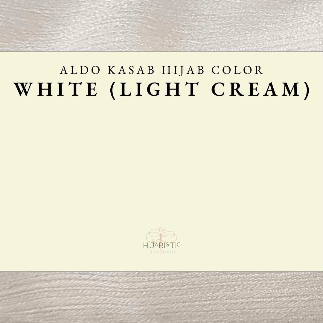 Aldo Kasab Hijab in White (Light Cream), featuring soft chiffon fabric with a striped design for lightweight, styling