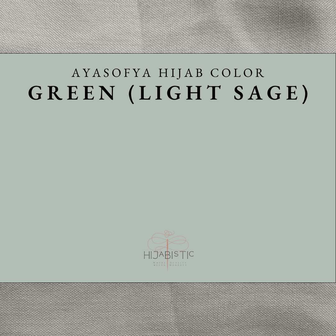 Ayasofya Hijab in Green (Light Sage), made from soft cotton gauze for a lightweight, breathable, and naturally elegant style.
