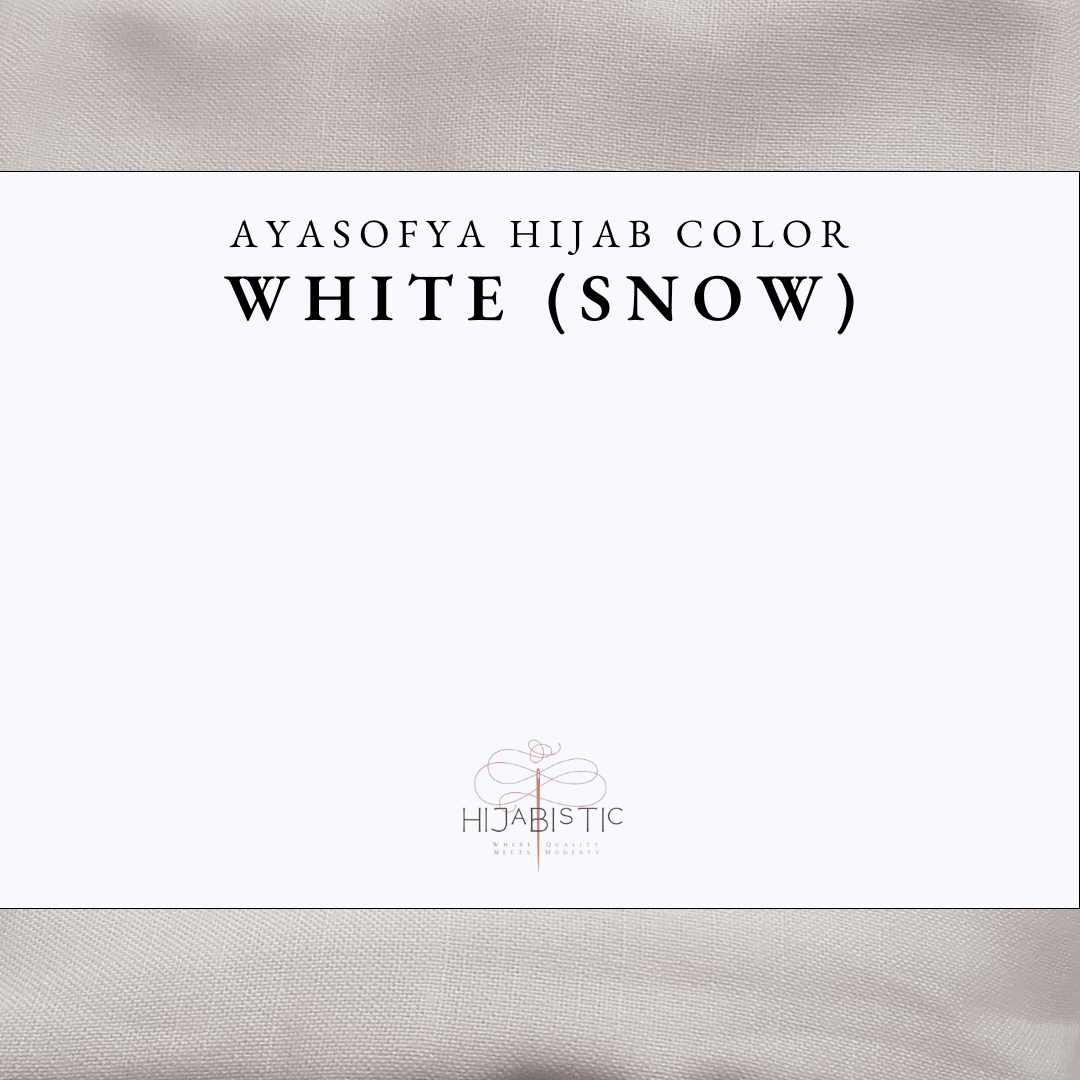 Ayasofya Hijab in White (Snow), crafted from soft cotton gauze for a lightweight, breathable, and effortlessly elegant look.