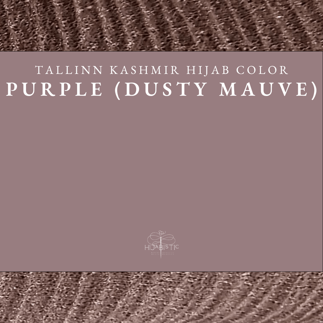 Illustration of Hijabistic’s Tallinn Kashmir Hijab in Purple (Dusty Mauve), displaying the actual color.