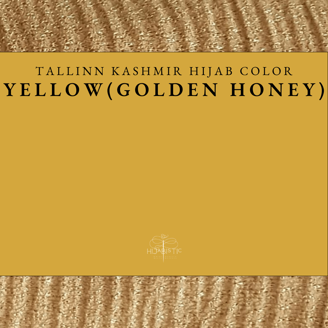 Illustration of Hijabistic’s Tallinn Kashmir Hijab in Yellow (Golden Honey), displaying the actual color.