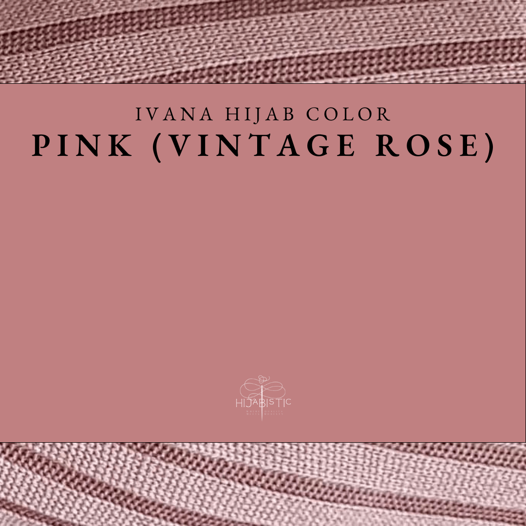 Illustration of Hijabistic’s Ivana Hijab in Pink (Vintage Rose), displaying the actual color.