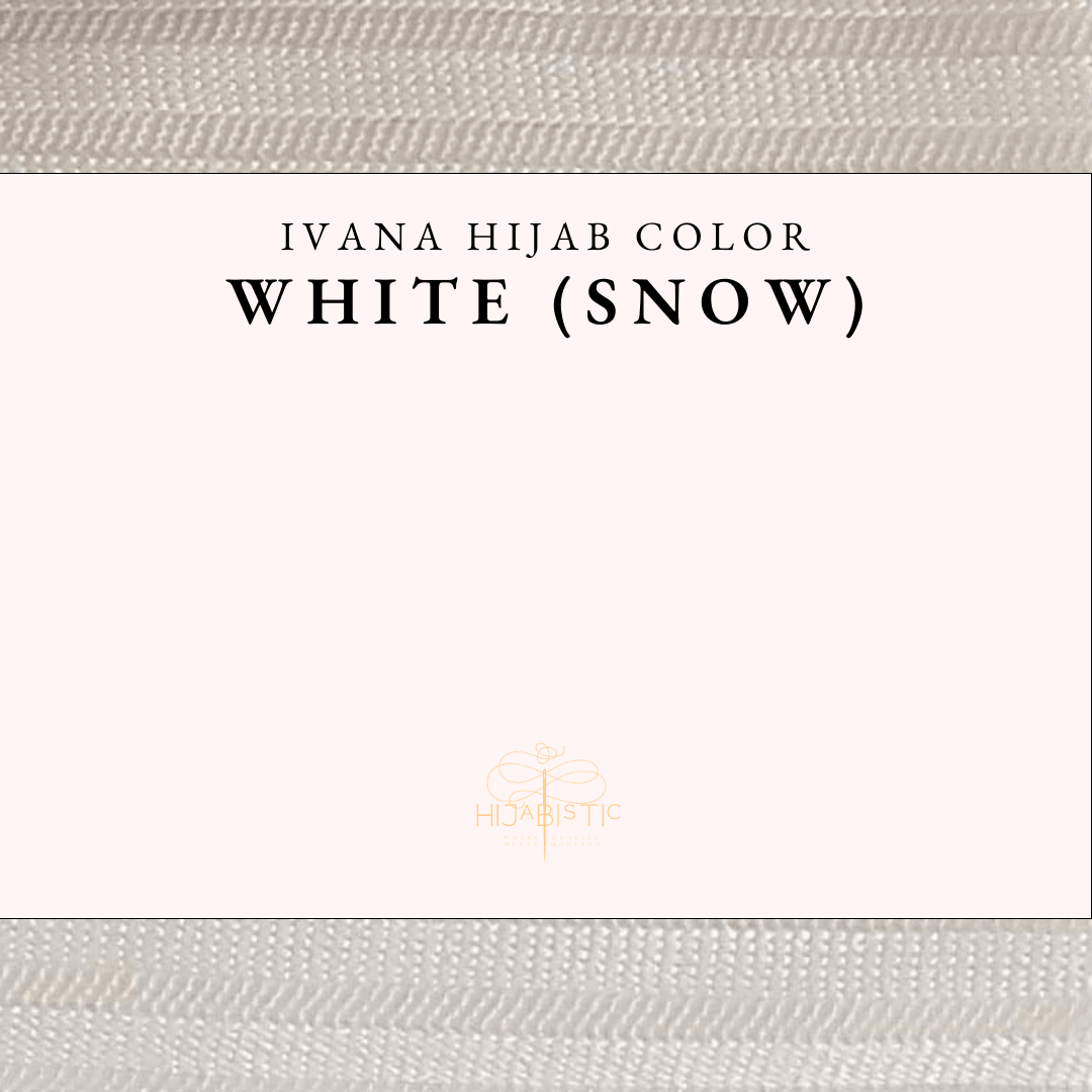 Illustration of Hijabistic’s Ivana Hijab in White (Snow), displaying the actual color.