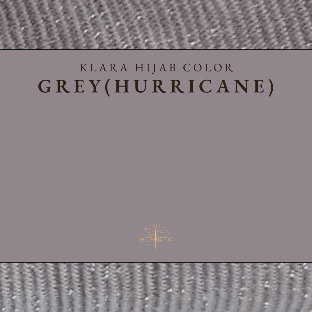 Illustration of Hijabistic’s Klara Shawl in Hurricane Grey, displaying the actual color 
