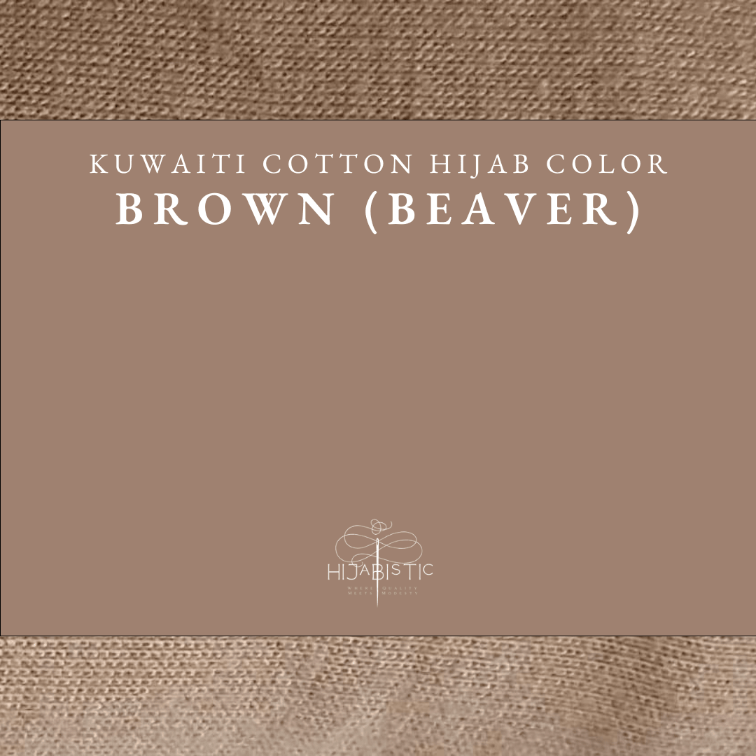 Illustration of Hijabistic’s Kuwaiti Hijab in Brown Beaver, displaying the actual color.
