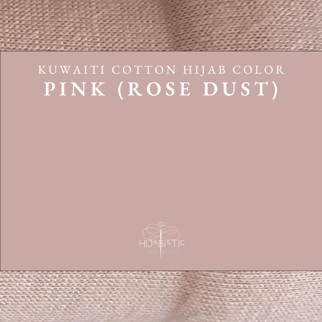 Illustration of Hijabistic’s Kuwaiti Hijab in Pink Rose Dust, displaying the actual color.